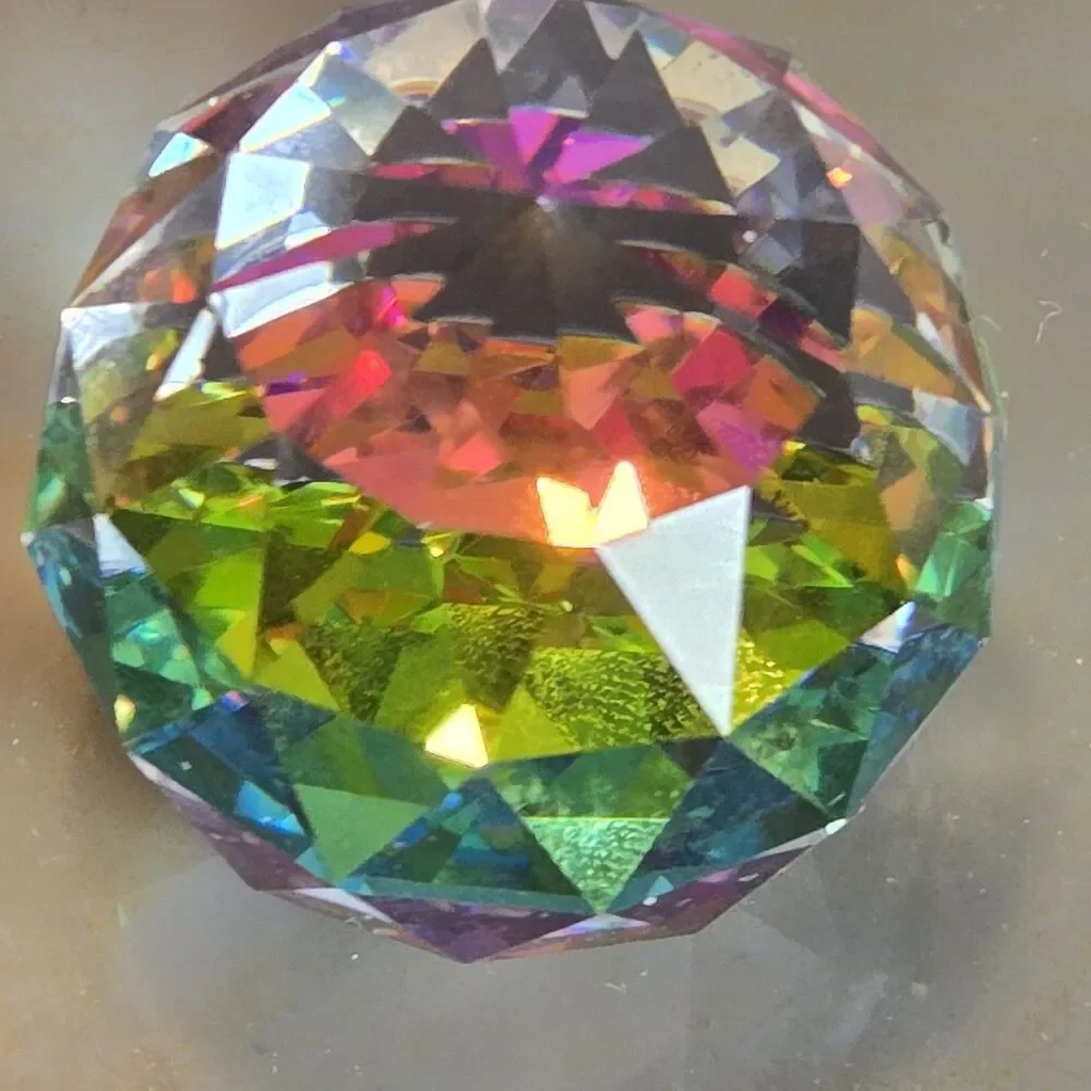 Swarovski Crystal Society SCS Black Swan Logo Faceted Crystal Ball Paperweight